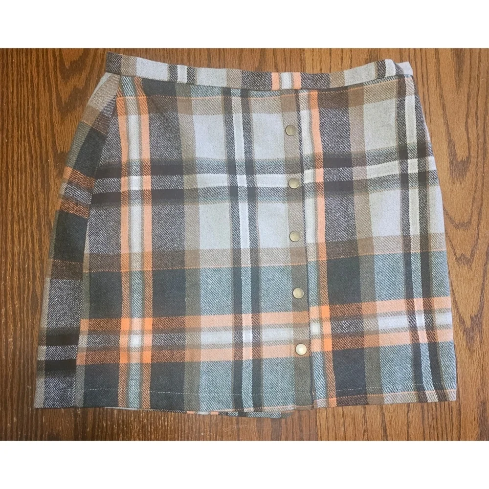 Nagoo Woman's Plaid Faux Suede Bodycon Mini Skirt